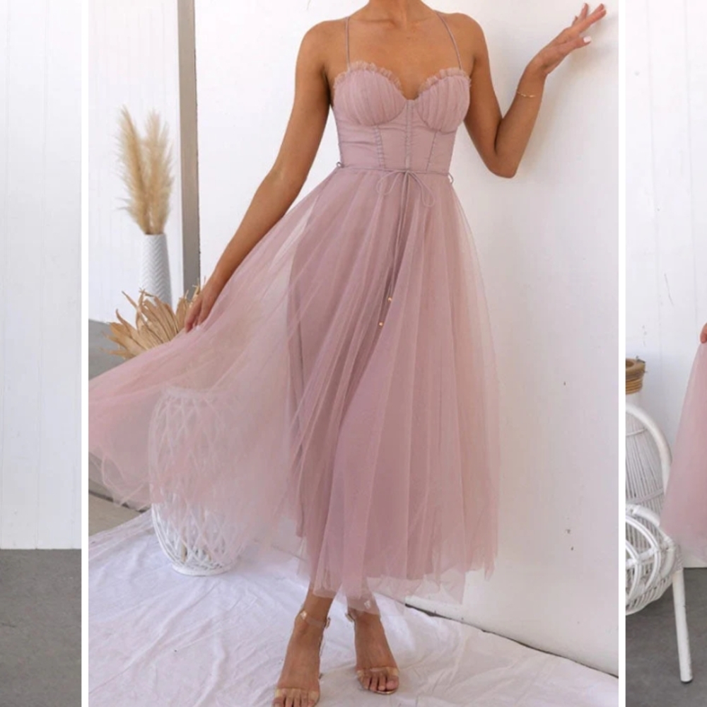 Elegant Pink Midi Dress